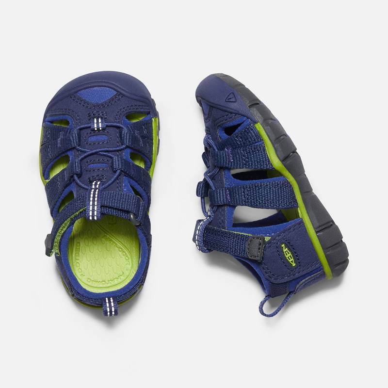 Keen Seacamp II CNX Baby Sandalen Kinder DE-83729 Blue Depths/Chartreuse - Keen Kinderschuhe Blau